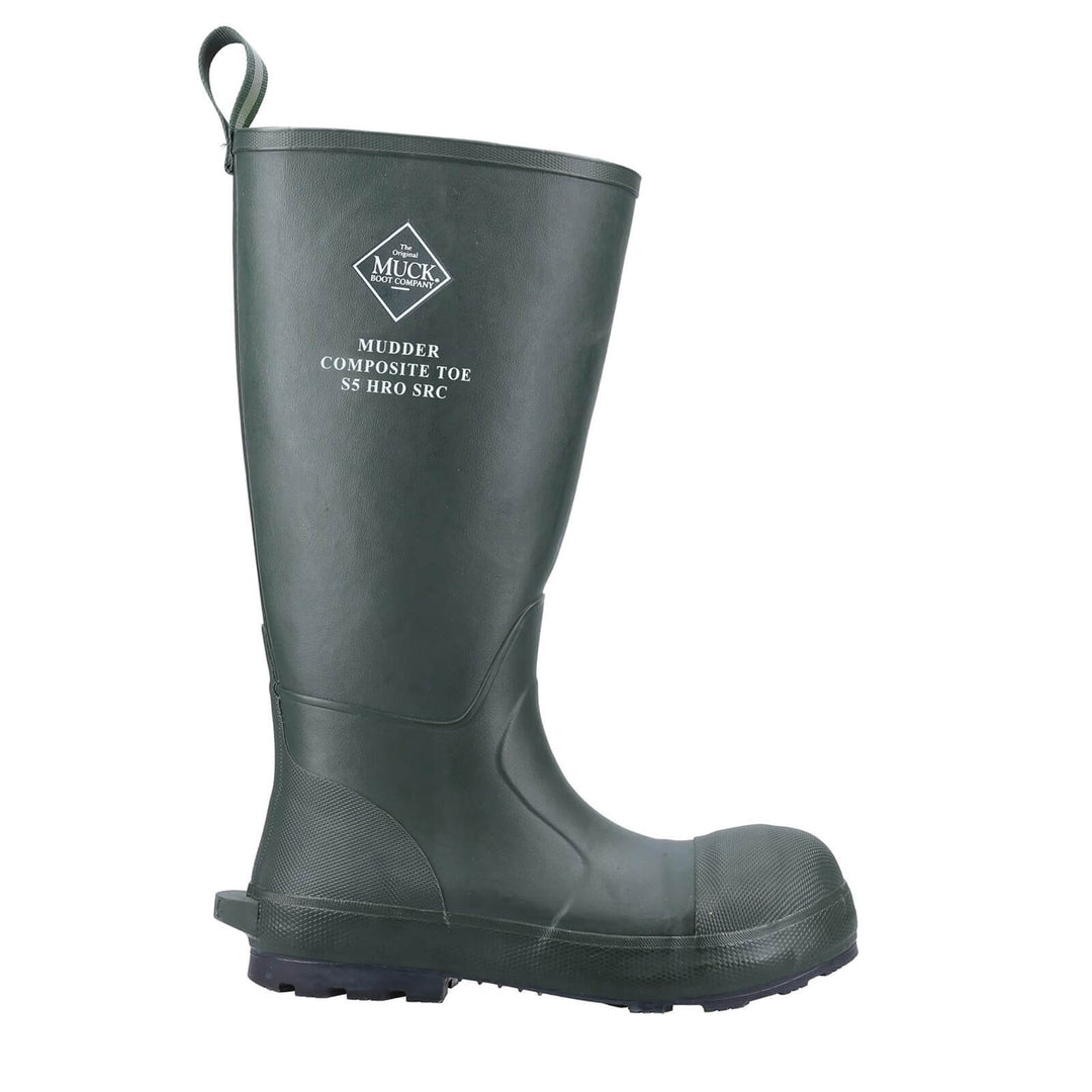 Muck Boots Mudder S5 Tall Safety Wellington Boots Moss 8#colour_moss-army-green