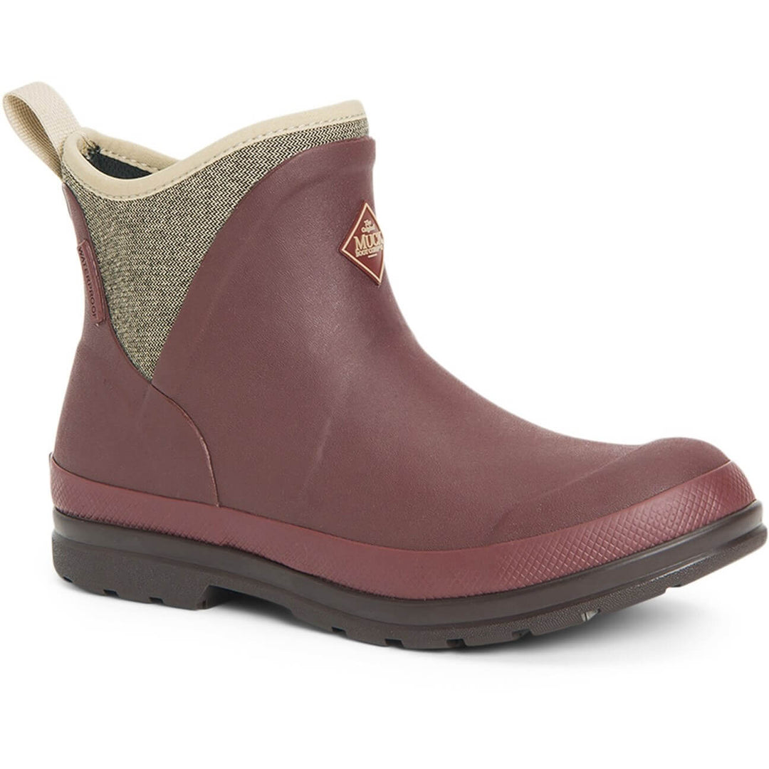 Muck Boots Originals Ankle Wellies Rum Raisin/Tweed Herringbone 1#colour_rum-raisin-tweed-herringbone