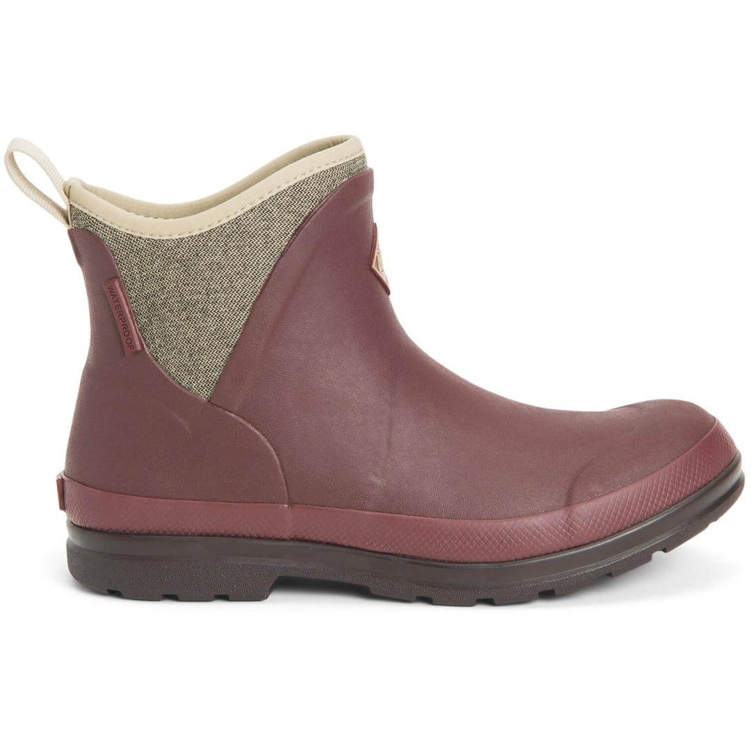 Muck Boots Originals Ankle Wellies Rum Raisin/Tweed Herringbone 5#colour_rum-raisin-tweed-herringbone