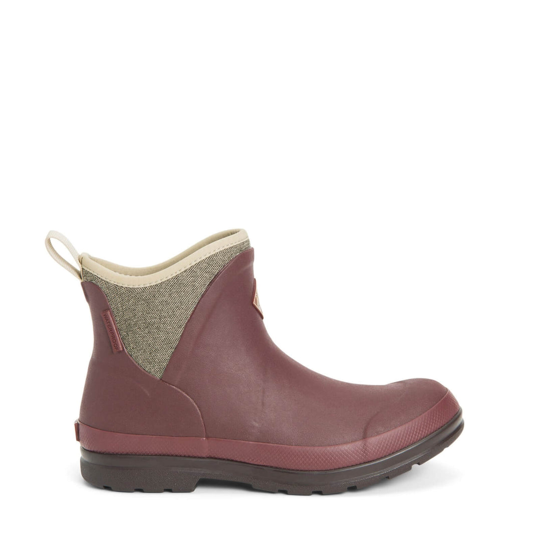 Muck Boots Originals Ankle Wellies Rum Raisin/Tweed Herringbone 8#colour_rum-raisin-tweed-herringbone