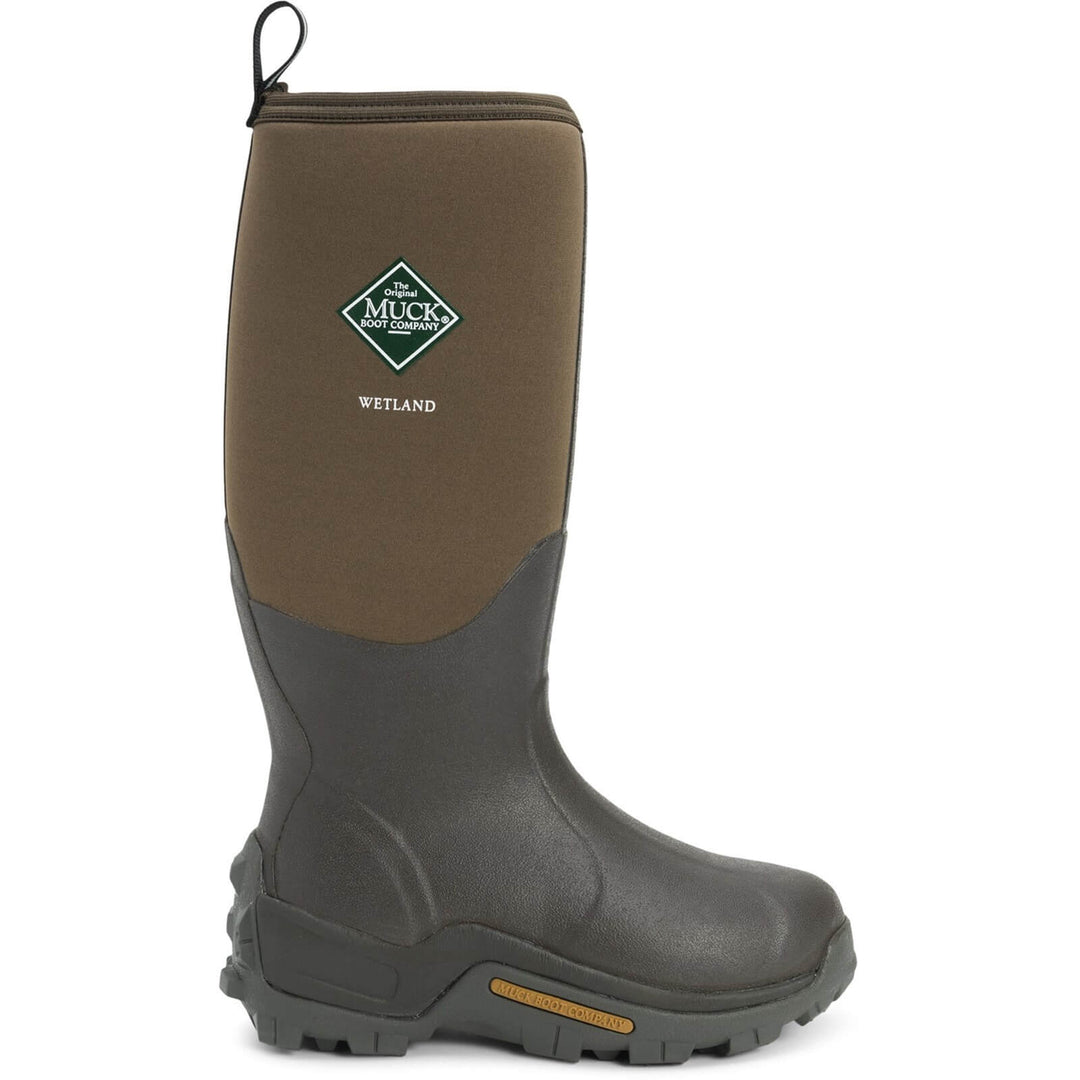 Muck Boots Wetland Hi Patterned Wellington Boots Bark 5#colour_bark