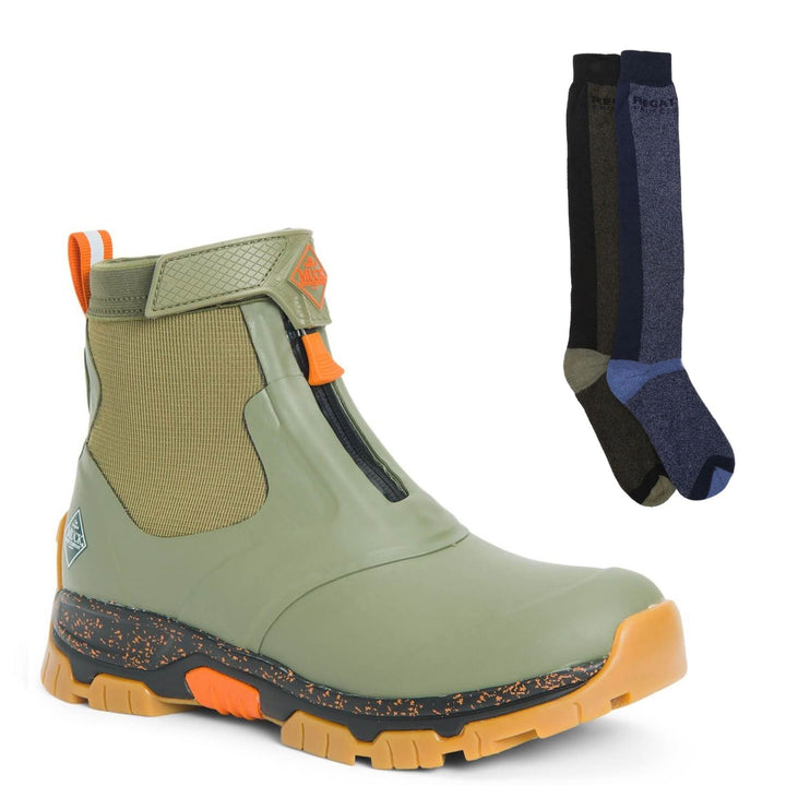 Muck Boots Apex Special Offer Pack - Mid Zip Wellies + 2 Pairs Welly Socks