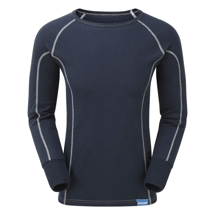 PULSAR BZ1501 Blizzard Mens Thermal Base Layer Shirt Navy Front.jpg #colour_navy