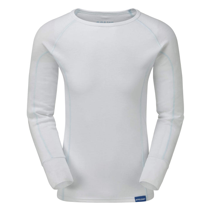 PULSAR BZ1501 Blizzard Mens Thermal Base Layer Shirt White Front.jpg #colour_white