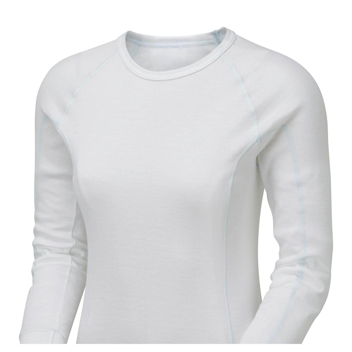PULSAR BZ1550 Blizzard Ladies Thermal Long Sleeve Base Layer Shirt White Detail.jpg #colour_white