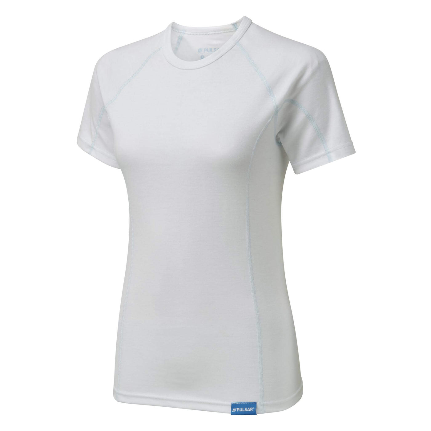 PULSAR BZ1551 Blizzard Ladies Thermal Short Sleeve Base Layer Shirt White Angle.jpg #colour_white