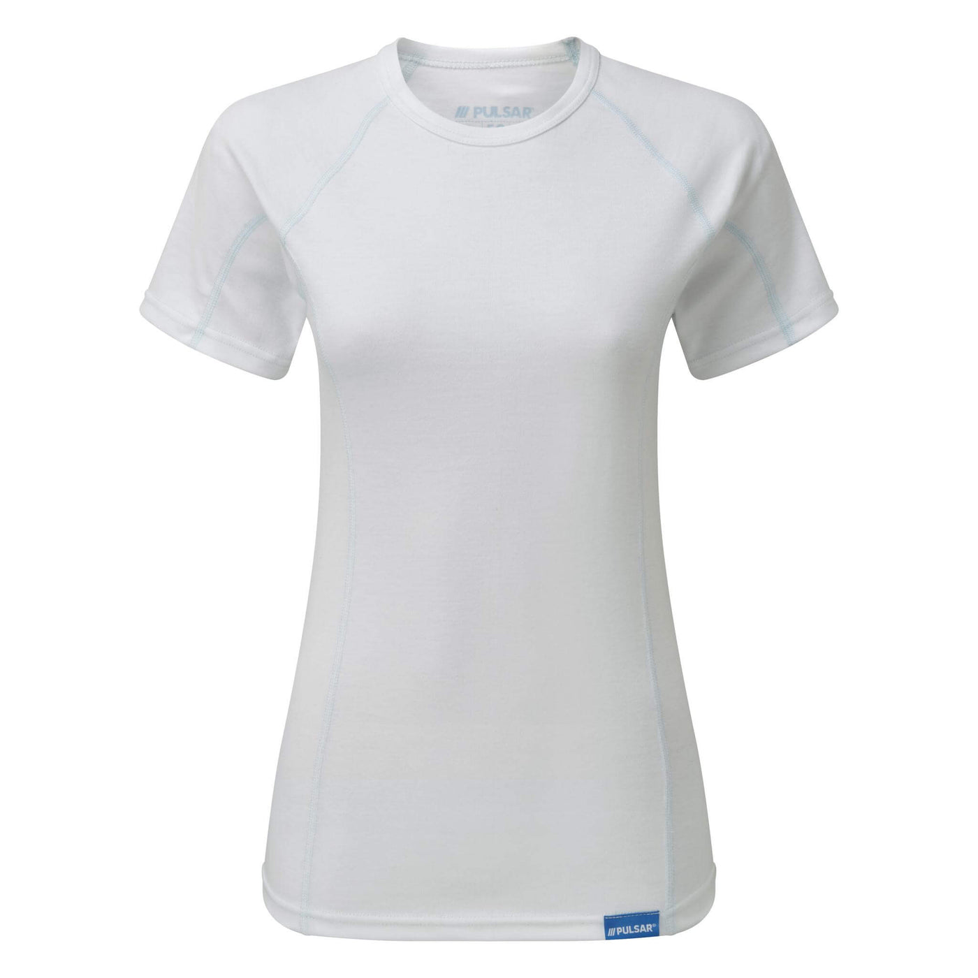 PULSAR BZ1551 Blizzard Ladies Thermal Short Sleeve Base Layer Shirt White Front.jpg #colour_white
