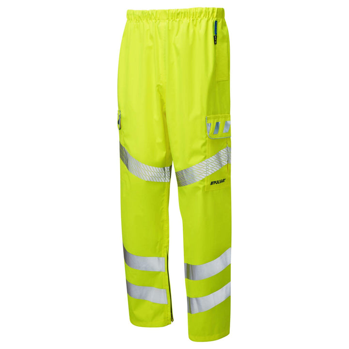 PULSAR EVO101 Evolution Hi Vis Waterproof Over Trousers Yellow Angle.jpg #colour_yellow