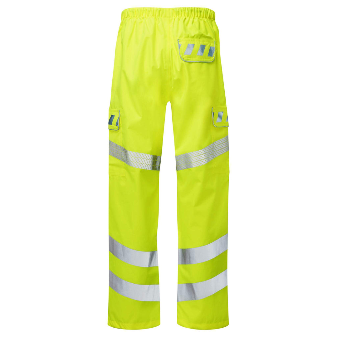 PULSAR EVO101 Evolution Hi Vis Waterproof Over Trousers Yellow Back.jpg #colour_yellow