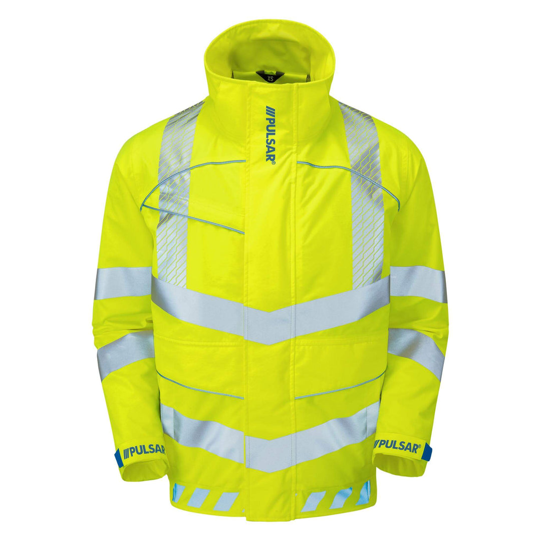 PULSAR EVO103 Hi Vis Waterproof Evolution Bomber Jacket Yellow Front.jpg #colour_yellow