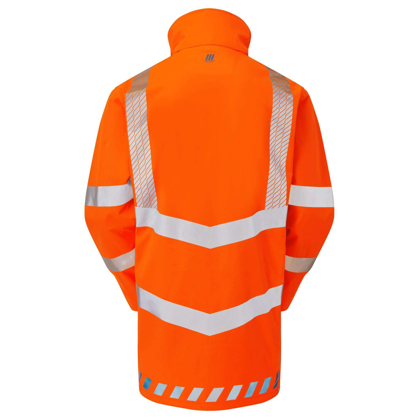 PULSAR EVO250 Evolution Hi Vis Waterproof Rail Spec Storm Coat Orange Back.jpg #colour_orange