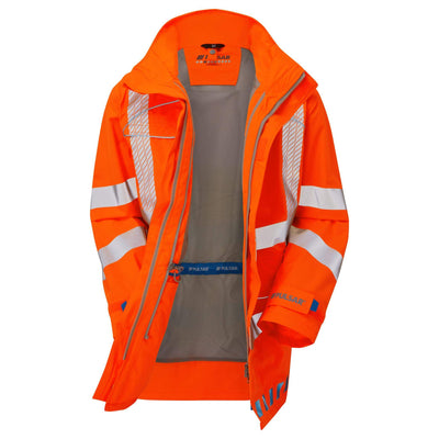PULSAR EVO250 Evolution Hi Vis Waterproof Rail Spec Storm Coat Orange Open.jpg #colour_orange