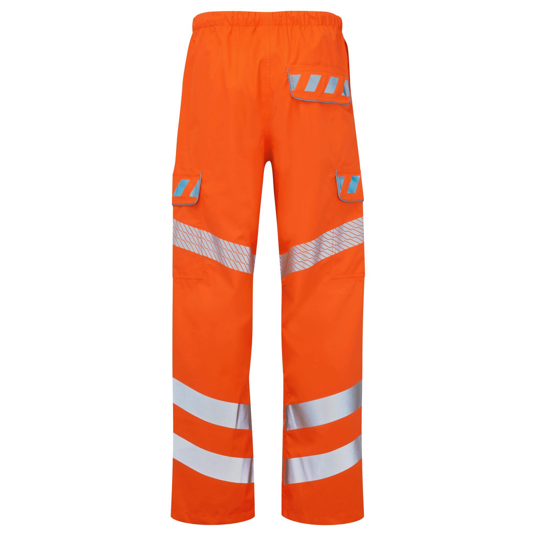 PULSAR EVO251 Evolution Hi Vis Waterproof Rail Spec Over Trousers Orange Back.jpg #colour_orange