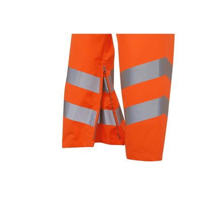 PULSAR EVO251 Evolution Hi Vis Waterproof Rail Spec Over Trousers Orange Gusset Detail.jpg #colour_orange