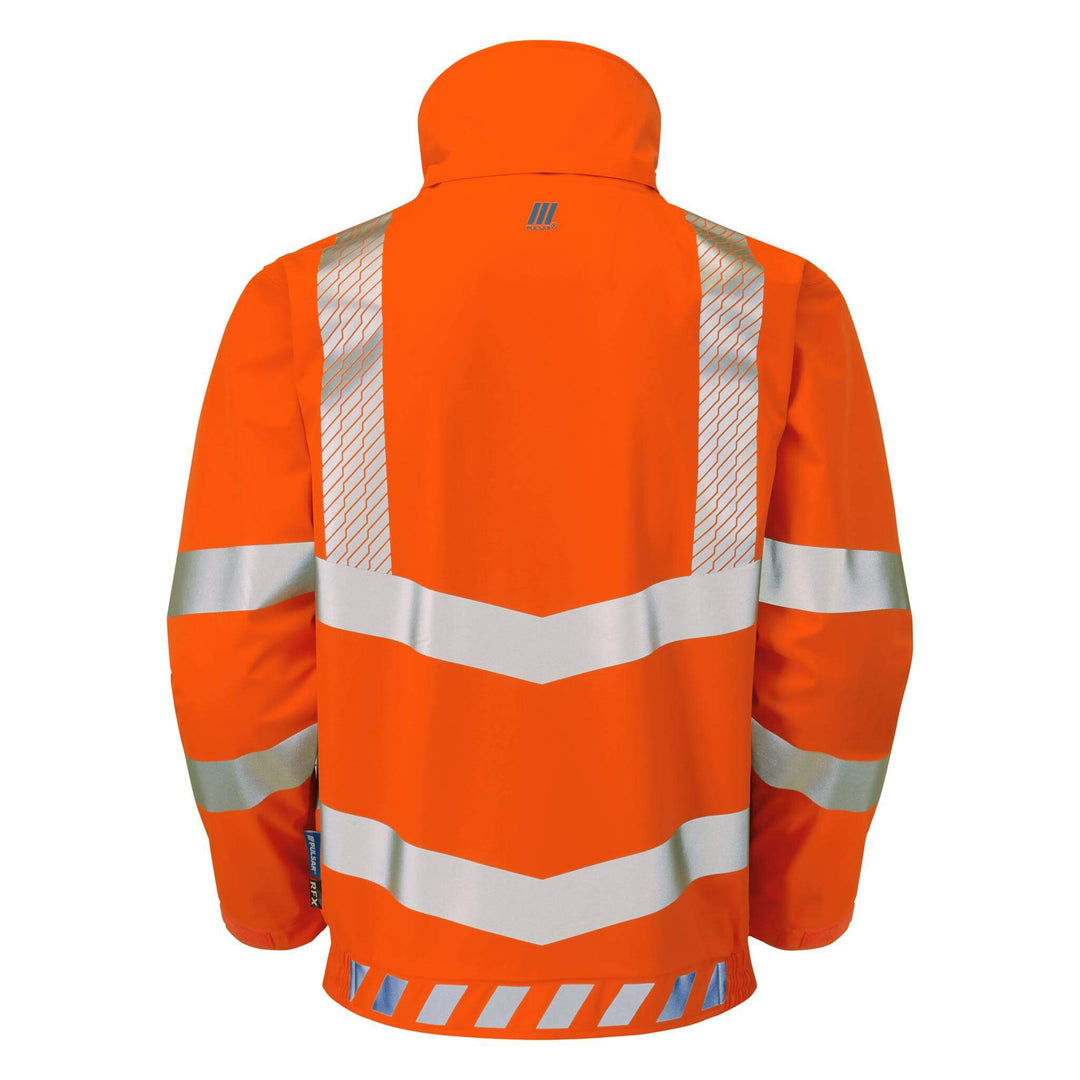 PULSAR EVO253 Rail Spec Evolution Hi Vis Waterproof Bomber Jacket Orange Back.jpg #colour_orange