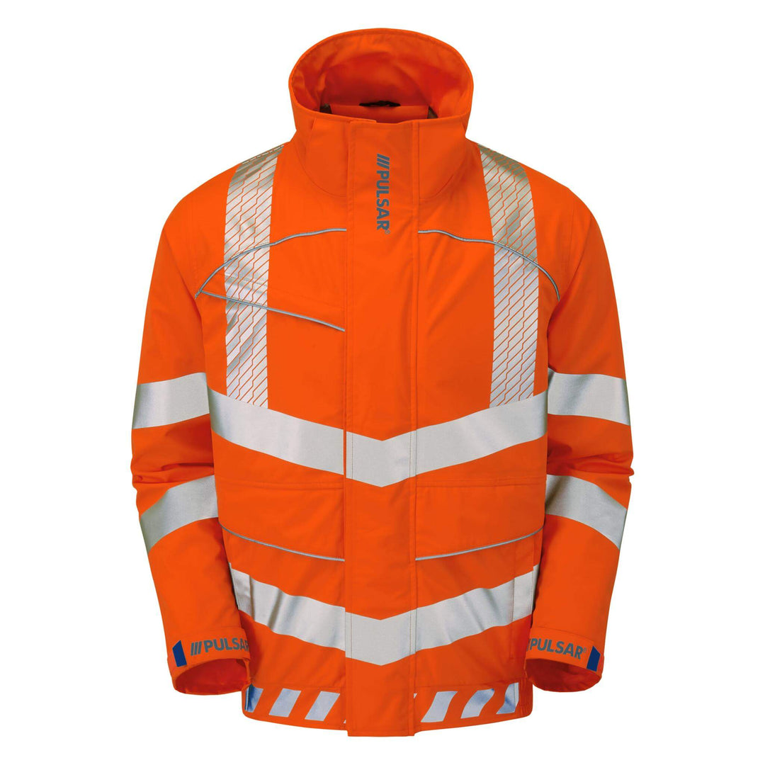 PULSAR EVO253 Rail Spec Evolution Hi Vis Waterproof Bomber Jacket Orange Front.jpg #colour_orange