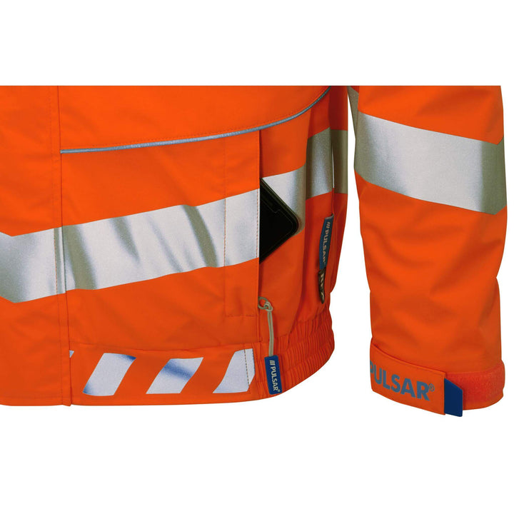 PULSAR EVO253 Rail Spec Evolution Hi Vis Waterproof Bomber Jacket Orange Pocket.jpg #colour_orange