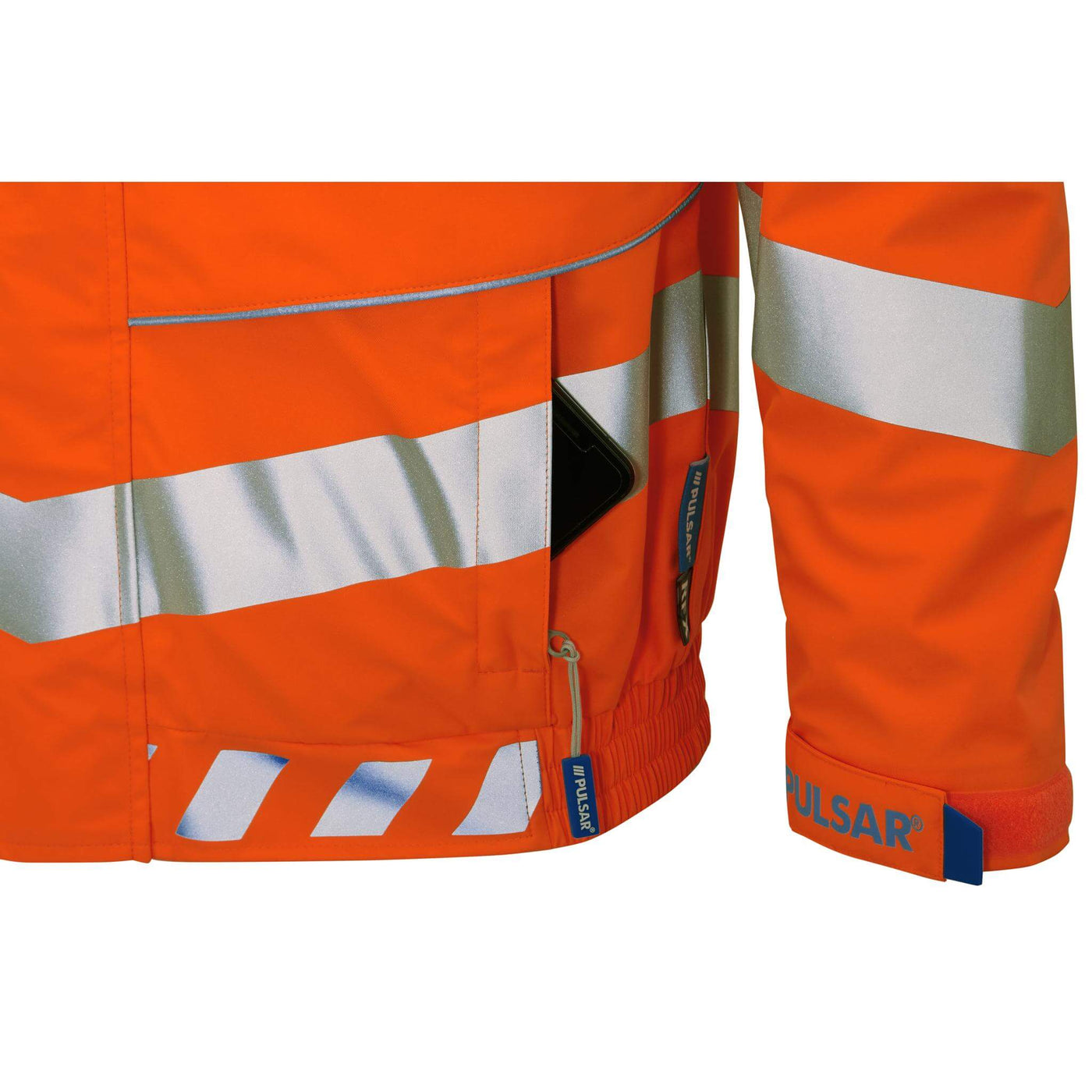 PULSAR EVO253 Rail Spec Evolution Hi Vis Waterproof Bomber Jacket Orange Pocket.jpg #colour_orange