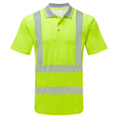 PULSAR LFE900 LIFE Mens Sustainable Polo Shirt Yellow Front  #colour_yellow