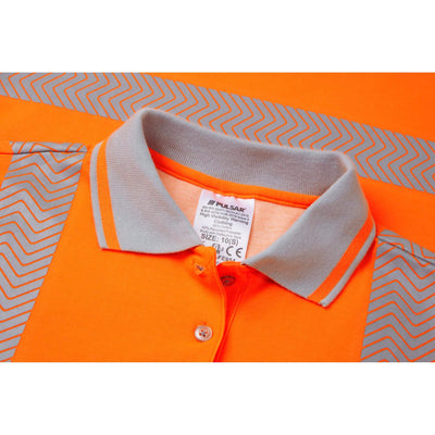 PULSAR LFE901 LIFE Mens Sustainable Polo Shirt Orange Detail Collar  #colour_orange