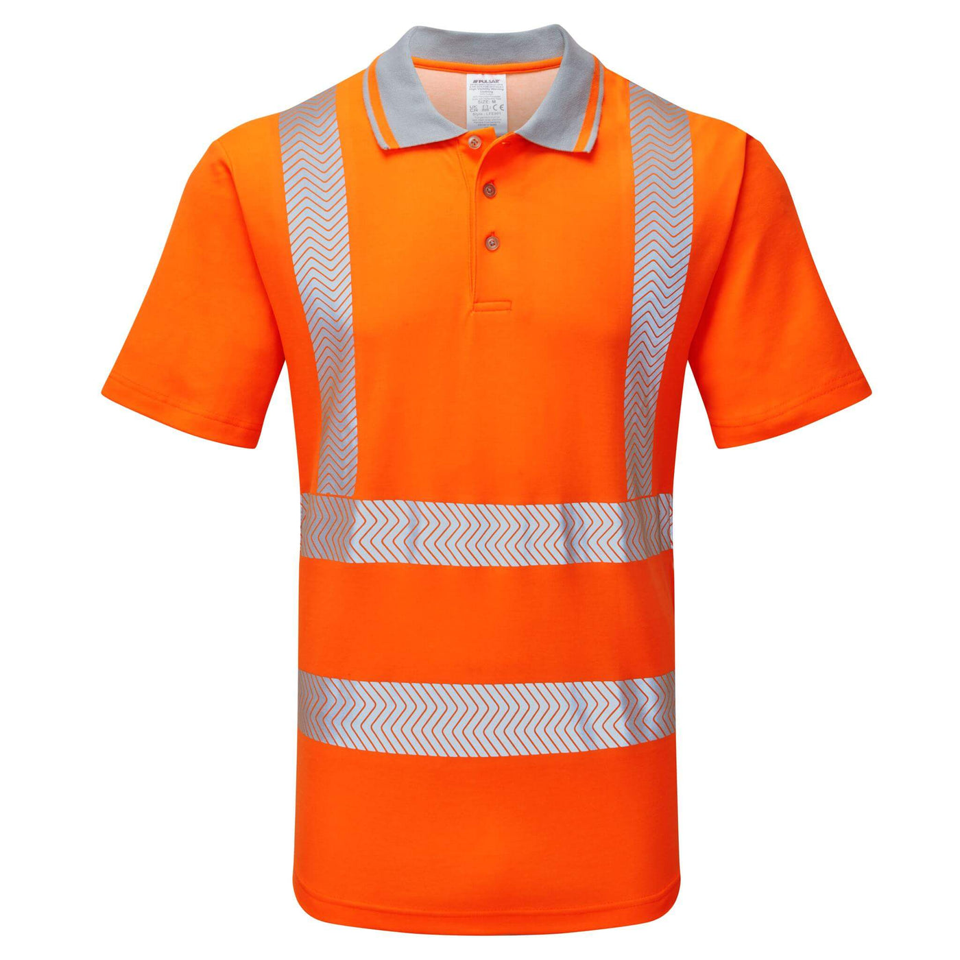 PULSAR LFE901 LIFE Mens Sustainable Polo Shirt Orange Front  #colour_orange