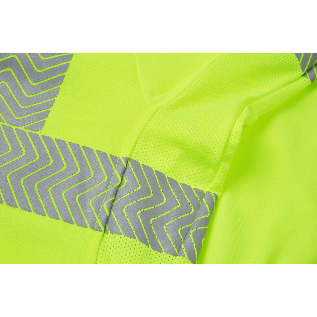 PULSAR LFE903 LIFE Mens Sustainable Long Sleeve Polo Shirt Yellow Detail Ventilation  #colour_yellow