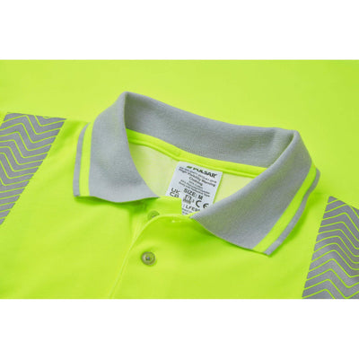 PULSAR LFE950 LIFE Ladies Sustainable Polo Shirt Yellow Detail Collar  #colour_yellow