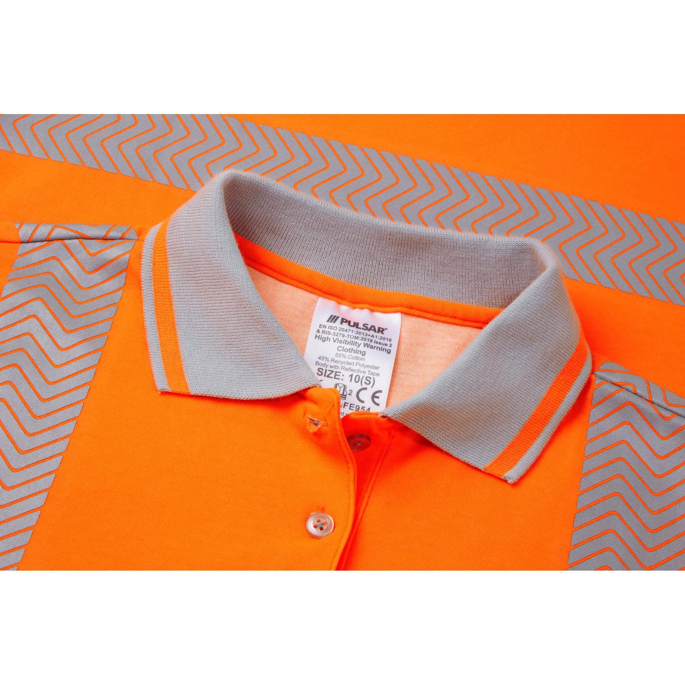 PULSAR LFE951 LIFE Ladies Sustainable Polo Shirt Orange Detail Collar  #colour_orange