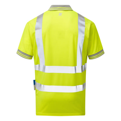 PULSAR P175 Hi Vis Polo Shirt Yellow Back.jpg #colour_yellow
