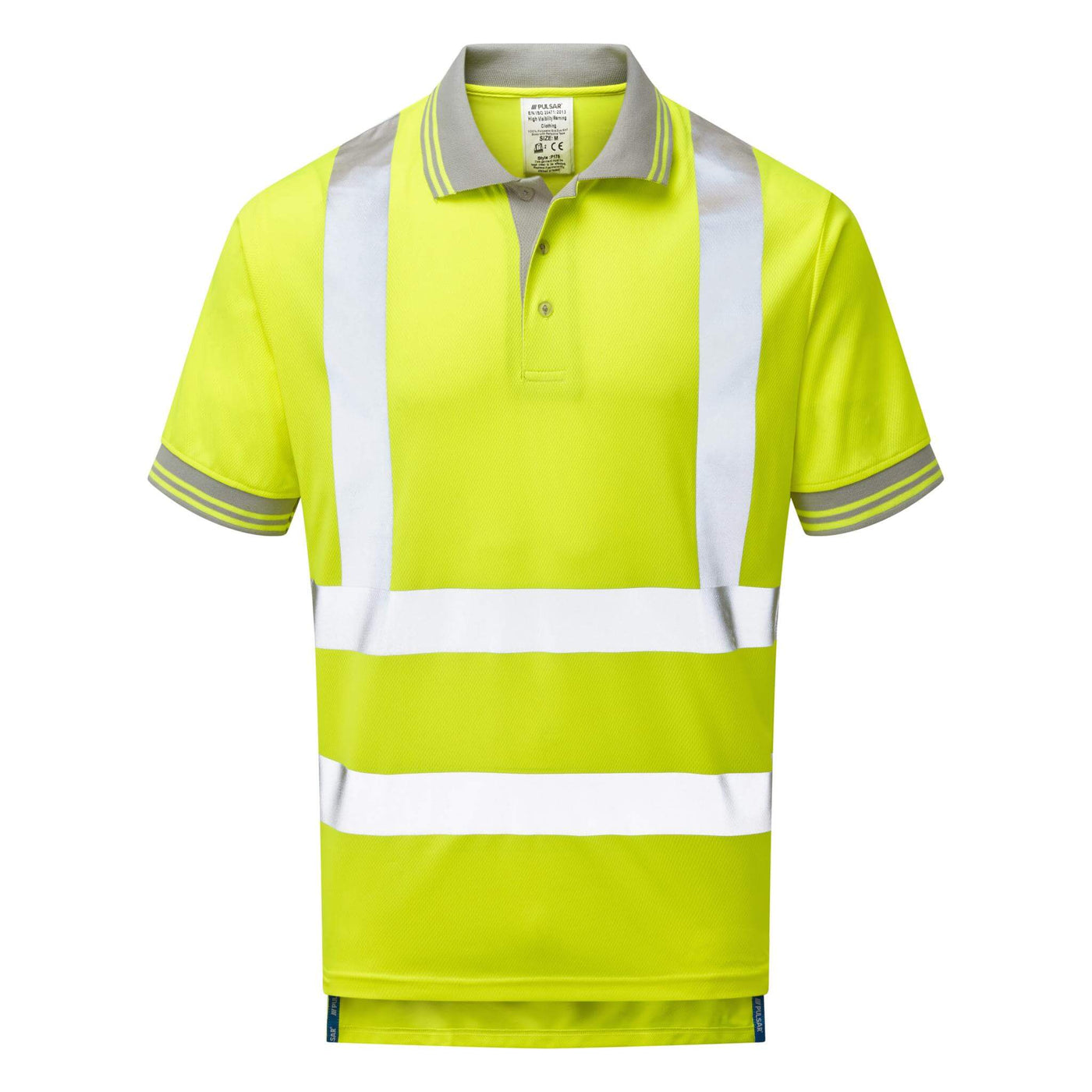 PULSAR P175 Hi Vis Polo Shirt Yellow Front.jpg #colour_yellow