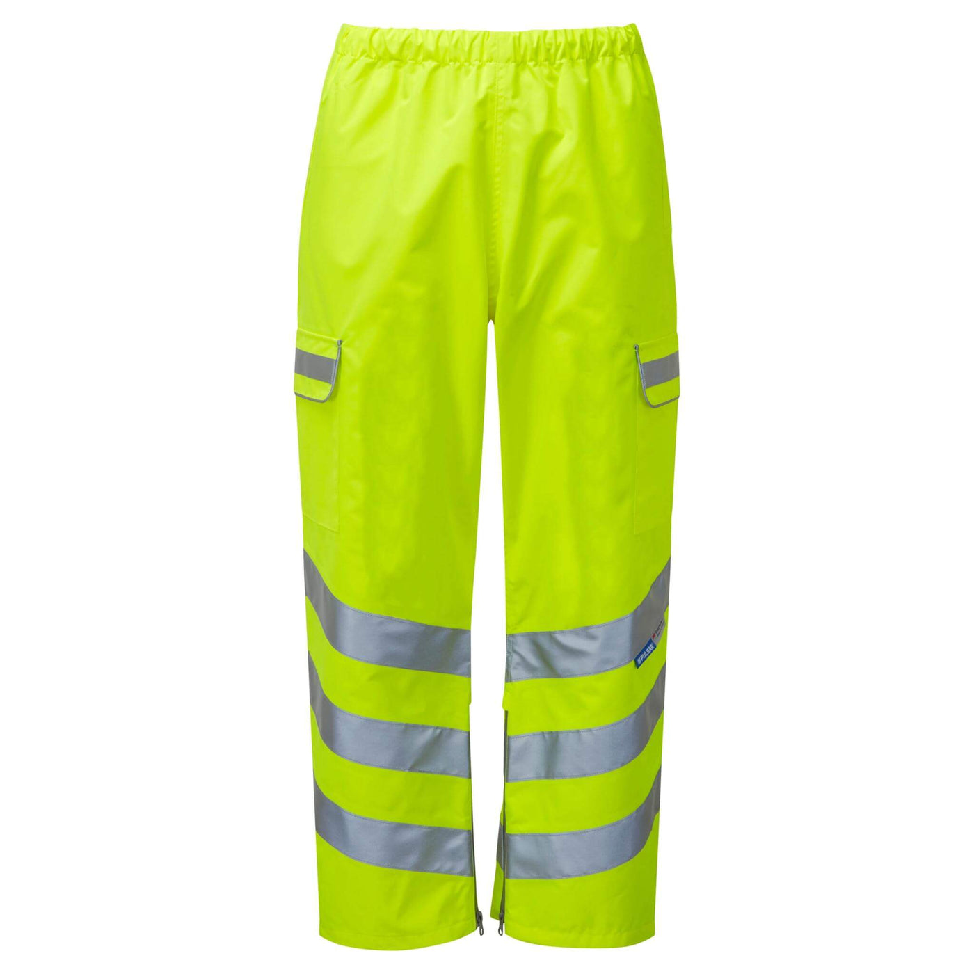 PULSAR P206TRS Hi Vis Waterproof Over Trousers Yellow Yellow FRONT.jpg #colour_yellow