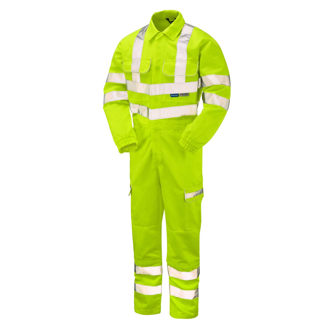 PULSAR P349 Hi Vis Knee Pad Combat Coverall Yellow ANGLE.jpg #colour_yellow