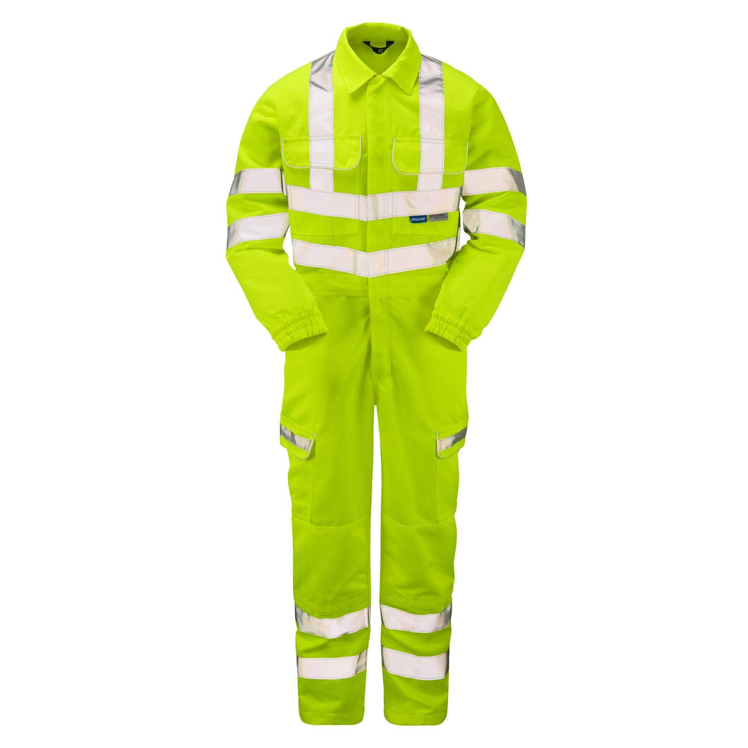 PULSAR P349 Hi Vis Knee Pad Combat Coverall Yellow FRONT.jpg #colour_yellow