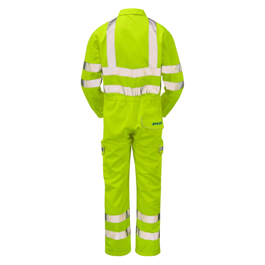 PULSAR P349 Hi Vis Knee Pad Combat Coverall Yellow ZIP OPEN BACK.jpg #colour_yellow