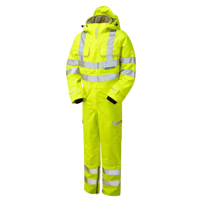 PULSAR P522 Hi Vis Waterproof Unlined Coverall Yellow Angle.jpg #colour_yellow
