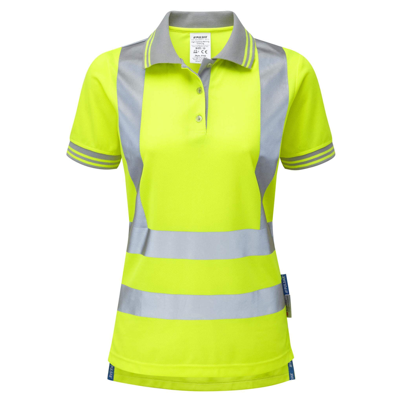 PULSAR P700 Ladies Hi Vis Polo Shirt Yellow Front.jpg #colour_yellow