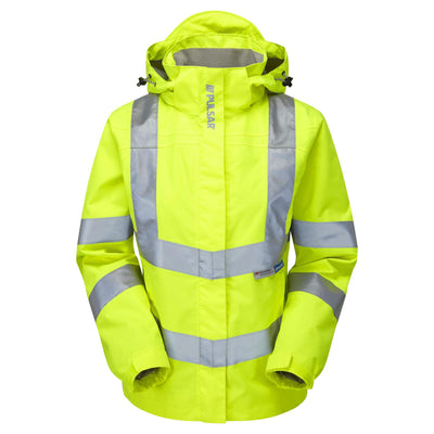 PULSAR P704 Ladies Waterproof Storm Coat Yellow Front.jpg #colour_yellow