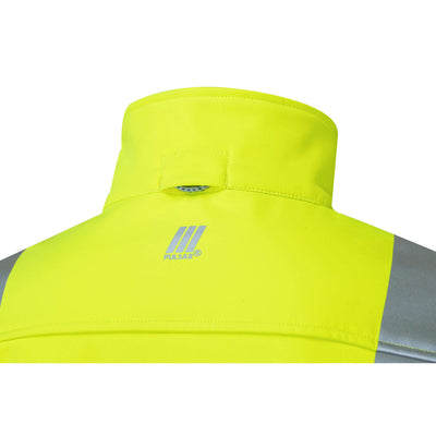 PULSAR P706 Ladies Hi Vis Softshell Jacket Yellow Back Branding.jpg #colour_yellow