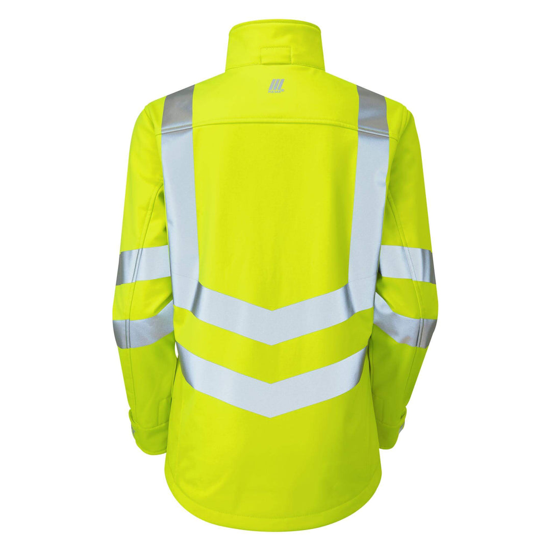 PULSAR P706 Ladies Hi Vis Softshell Jacket Yellow Back.jpg #colour_yellow