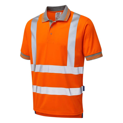 PULSAR PR176 Rail Spec Hi Vis Polo Shirt Orange Angle.jpg #colour_orange