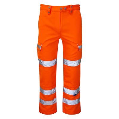 PULSAR PR336LDS Ladies Rail Spec Hi Vis Knee Pad Combat Trousers Orange FRONT.jpg #colour_orange