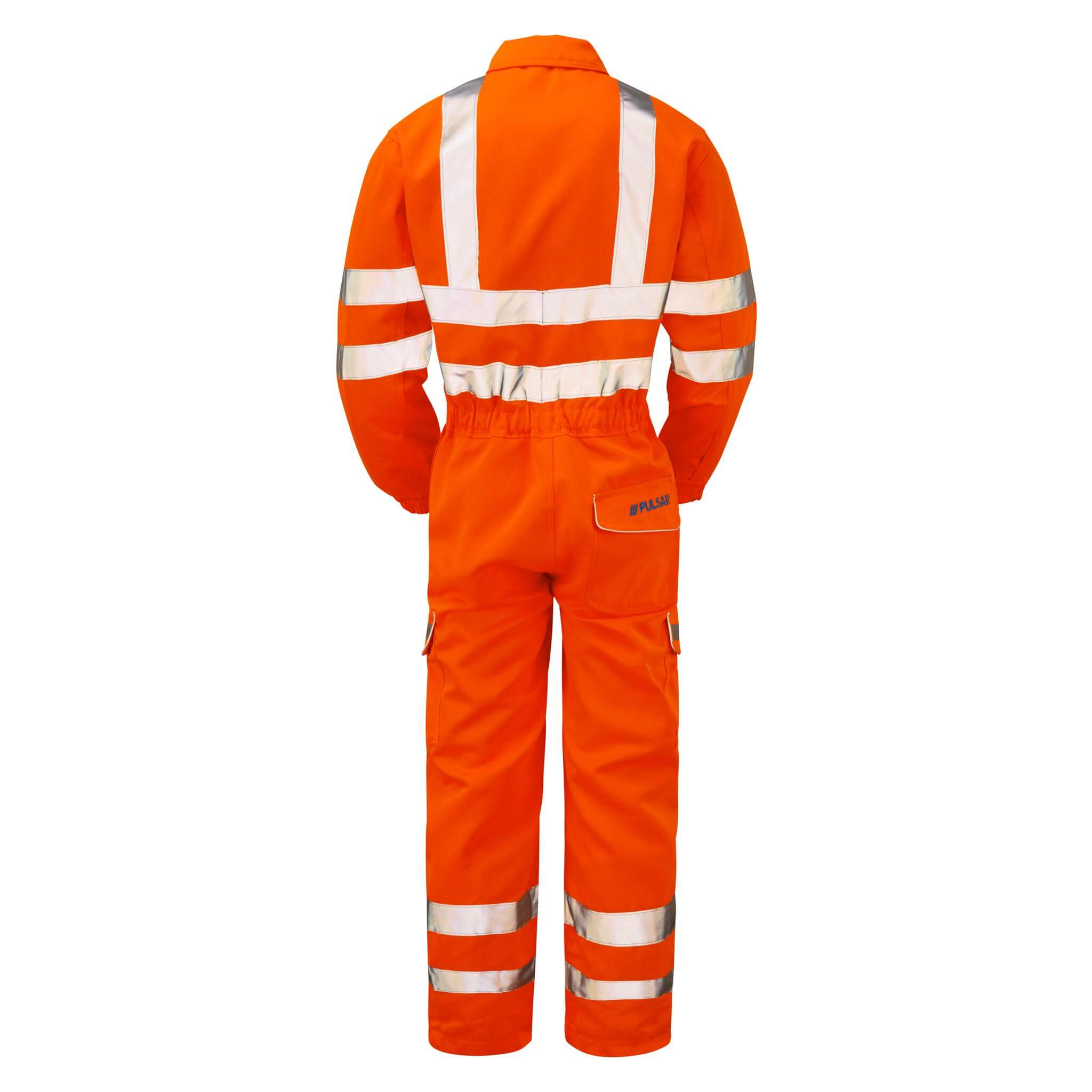 PULSAR PR339 Rail Spec Hi Vis Knee Pad Combat Coverall Orange BACK.jpg #colour_orange