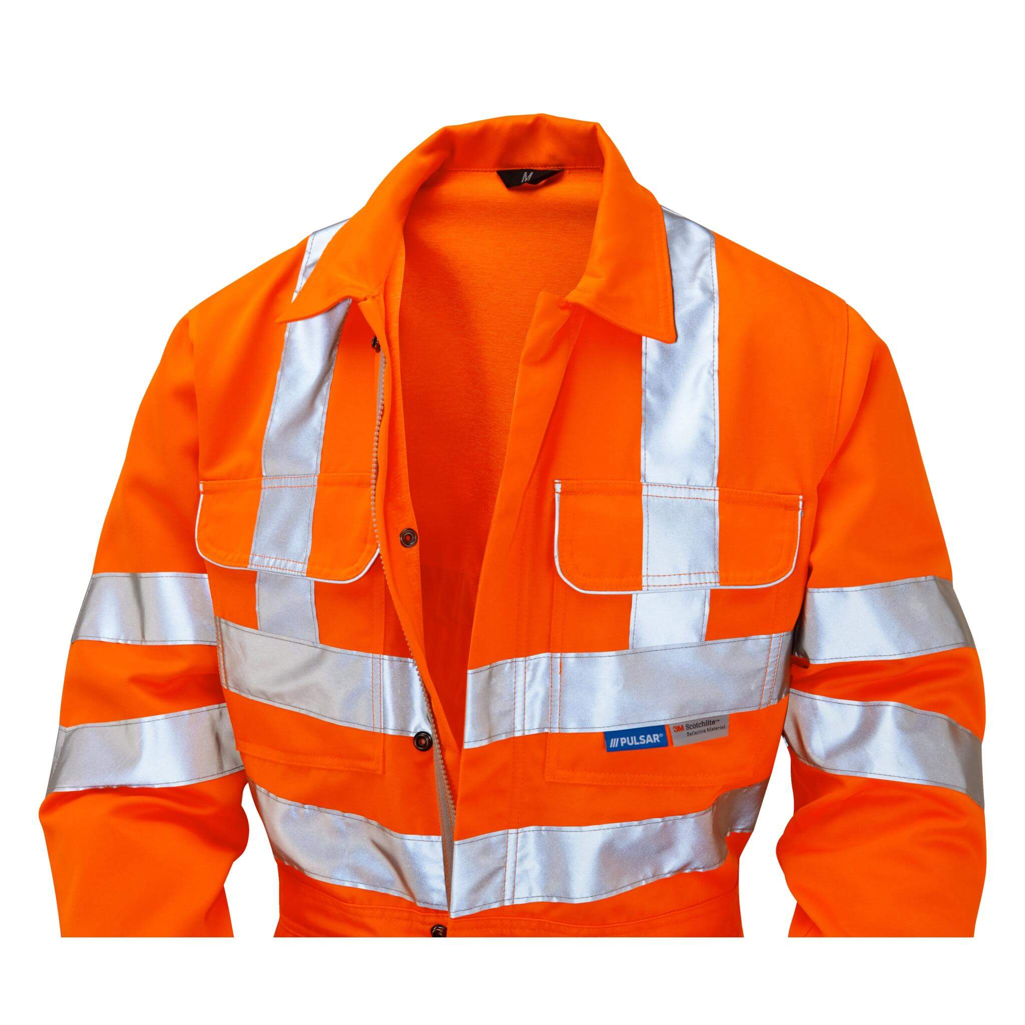 PULSAR PR339 Rail Spec Hi Vis Knee Pad Combat Coverall Orange DETAIL.jpg #colour_orange