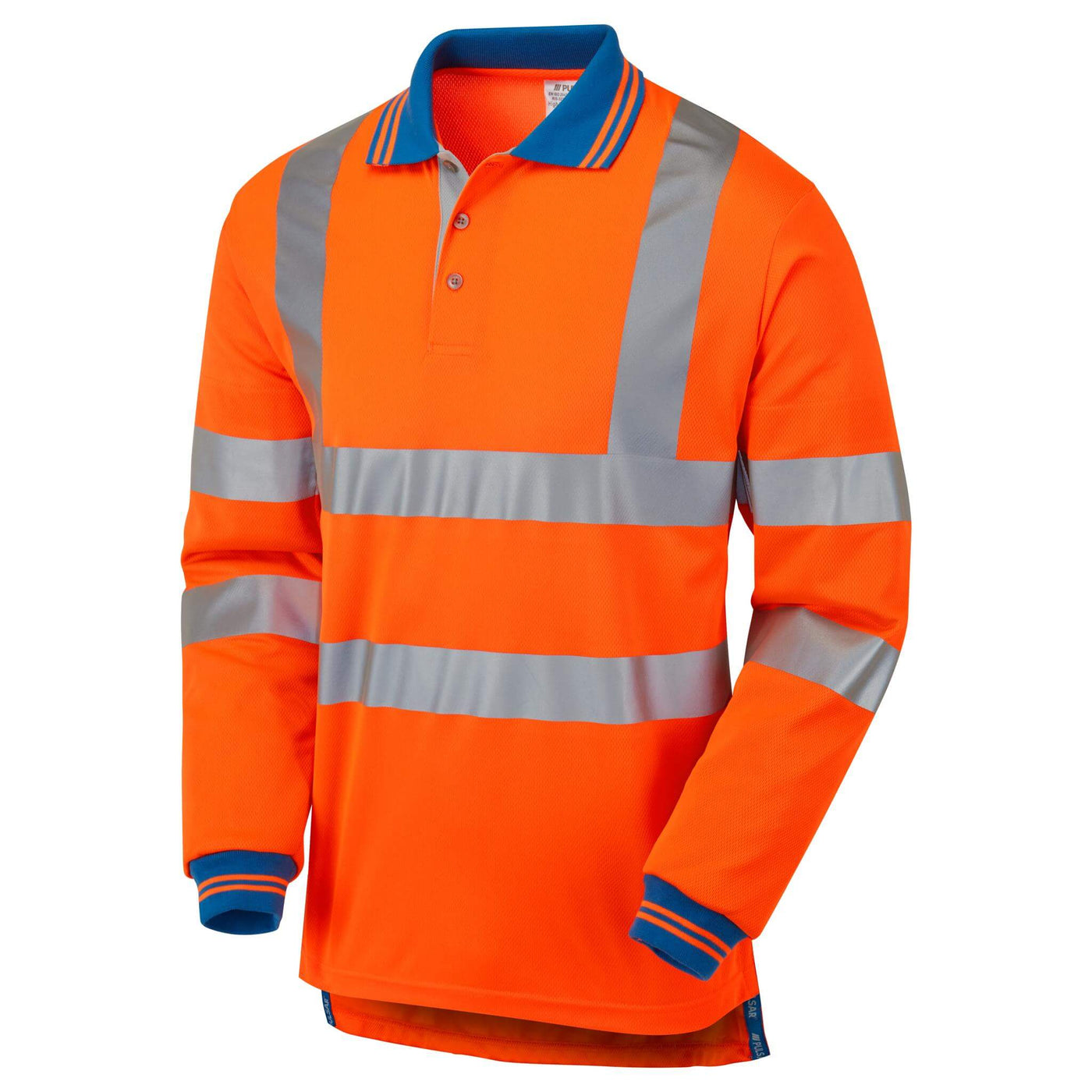 PULSAR PR470 CRS Rail Spec Hi Vis Cut Resistant Sleeve Polo Shirt Orange Angle.jpg #colour_orange