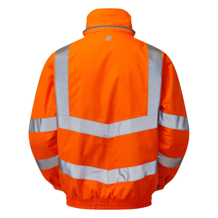 PULSAR PR496 Rail Spec Hi Vis Waterproof Padded Bomber Jacket Orange Back.jpg #colour_orange