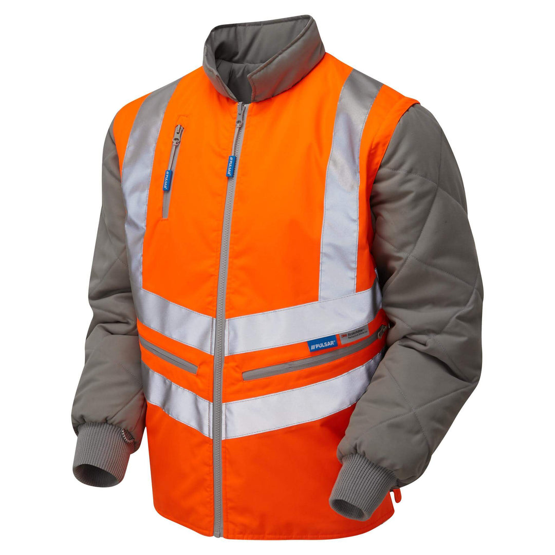 PULSAR PR498 Rail Spec Hi Vis Interactive Body Warmer Orange Angle.jpg #colour_orange