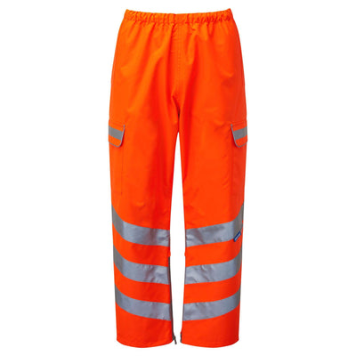 PULSAR PR503TRS Rail Spec Hi Vis Waterproof Over Trousers Orange FRONT.jpg #colour_orange