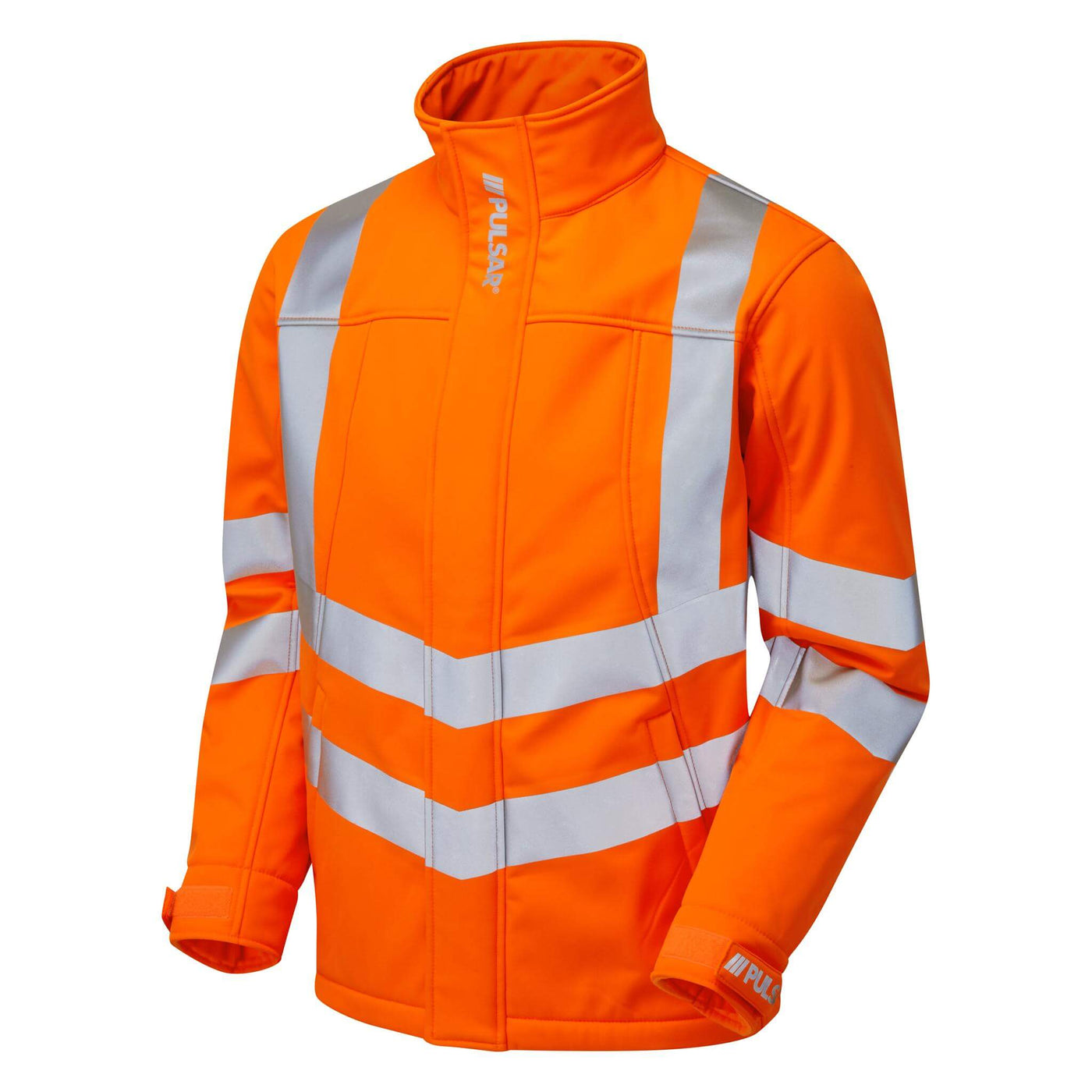 PULSAR PR535 Rail Spec Interactive Hi Vis Softshell Jacket Orange Angle.jpg #colour_orange