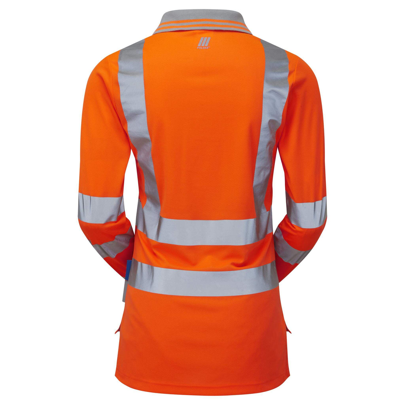 PULSAR PR703 Rail Spec Ladies Long Sleeved Hi Vis Polo Shirt Orange Back.jpg #colour_orange