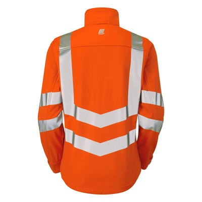 PULSAR PR707 Ladies Rail Spec Hi Vis Softshell Jacket Orange Back.jpg #colour_orange